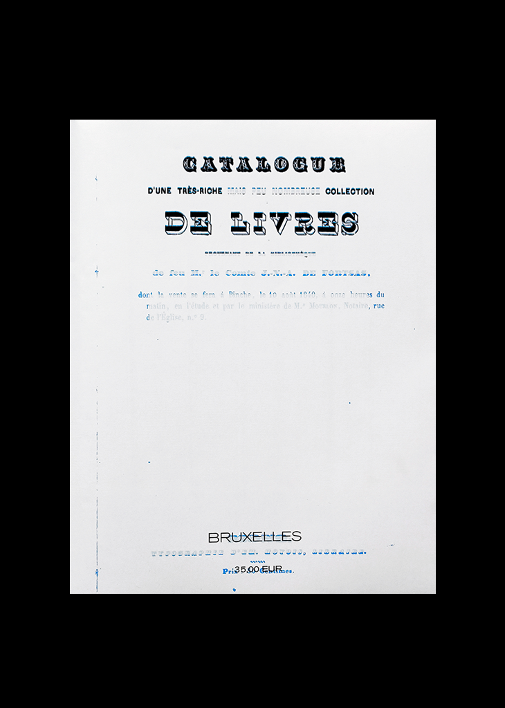 DE VISSCHER, A. et VAN LERBERGHE, R., Catalogue d’une très-riche collection de livres, Bruxelles, A.R.D.V.L.&nbsp;-&nbsp;Wittockiana, 2026.